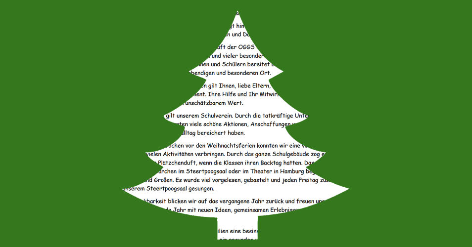 Weihnachtsbaum Grafik mit Schrift