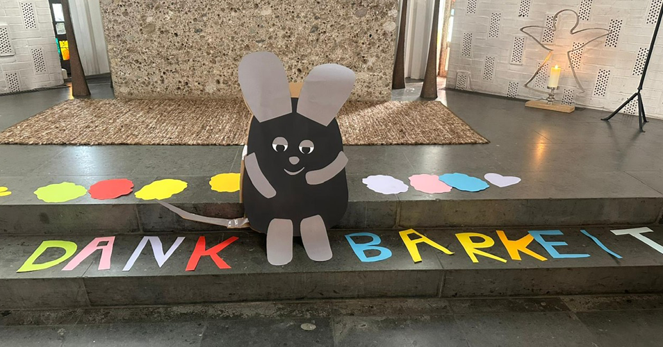 Maus Frederik und Schriftzug "Dankbarkeit"