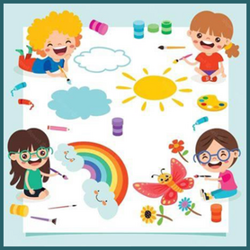 Teaser zum Ferienprogramm, Comic mit Kindern