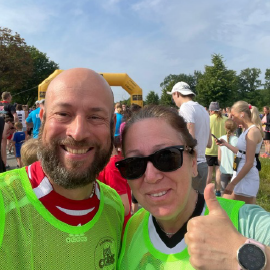 Frau Gröning und Herr Mauer beim Norderstedter Stadtlauf